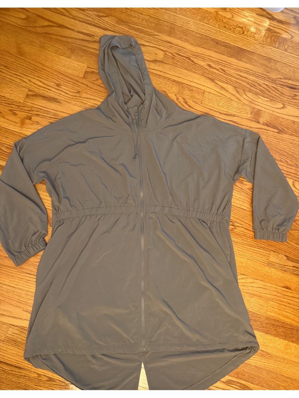 Zella Hooded Utility Jacket in Olive Gray